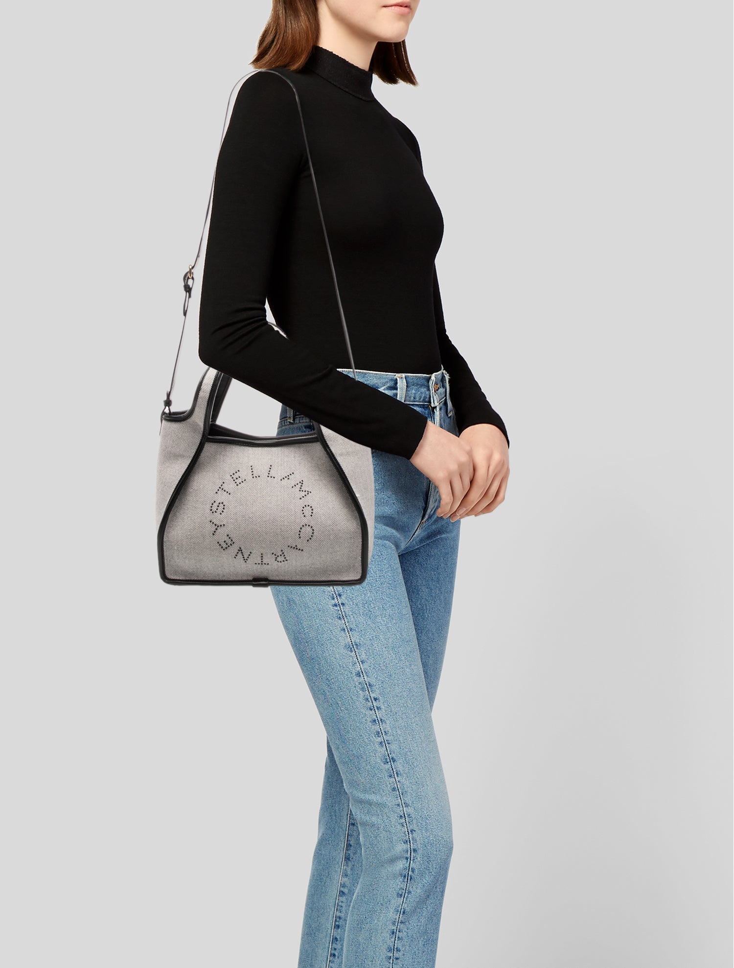 Stella McCartney Canvas Shoulder Bag - Black Shoulder Bags