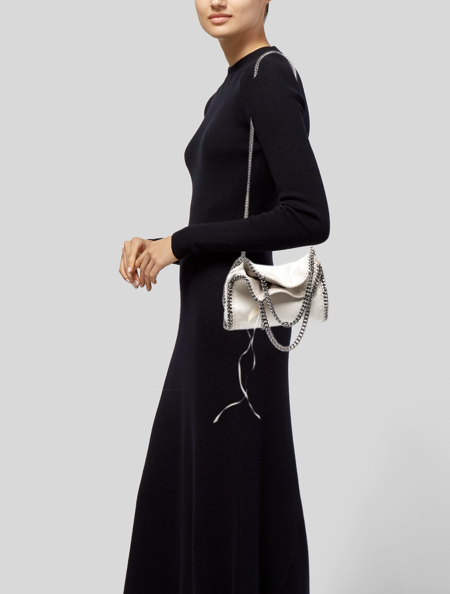 Stella miila☆　0527 Stella McCartney Mini Swan Falabella Tote - Black Totes, Handbags
