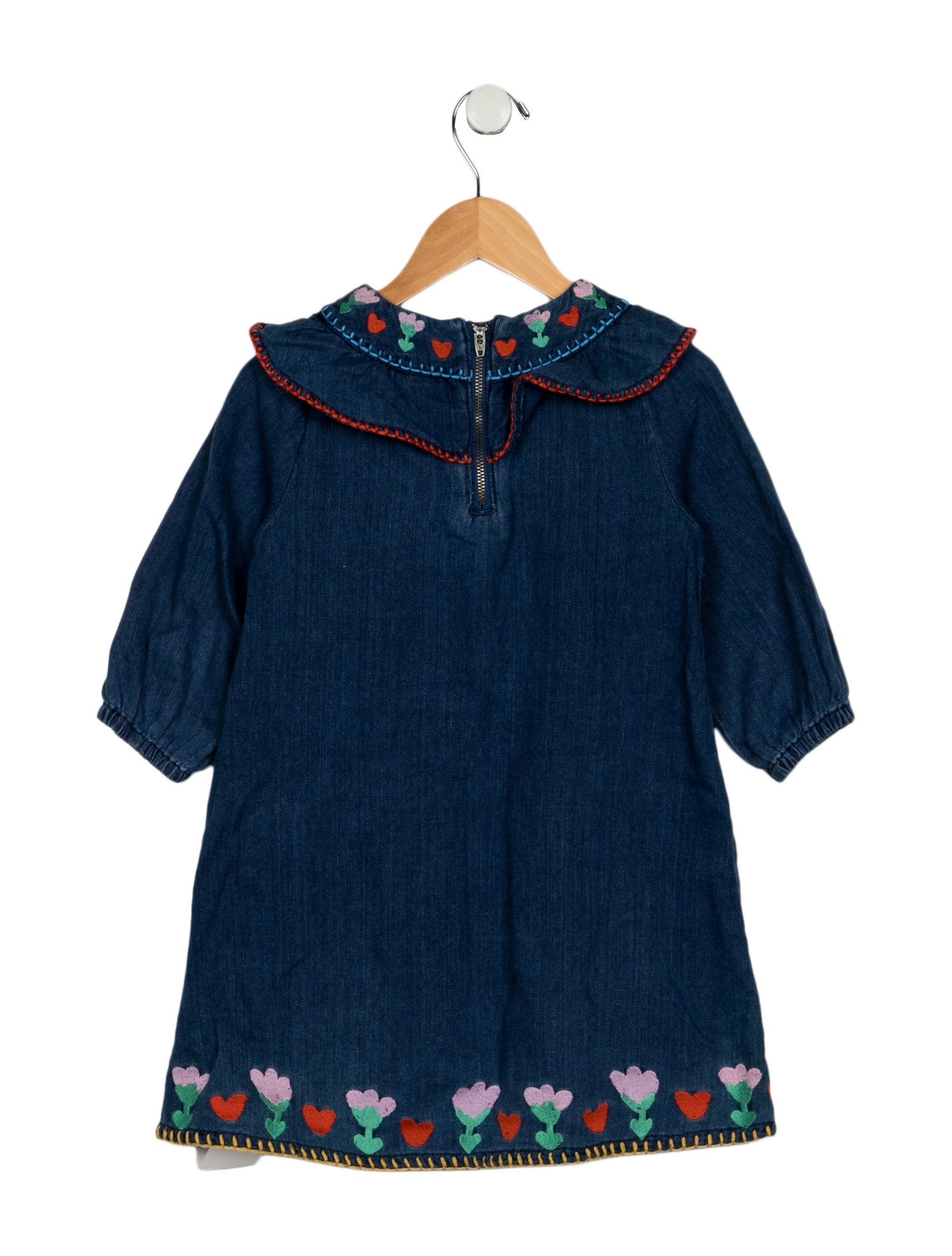 Stella McCartney Cotton blue long sleeve casual dress with zip closure