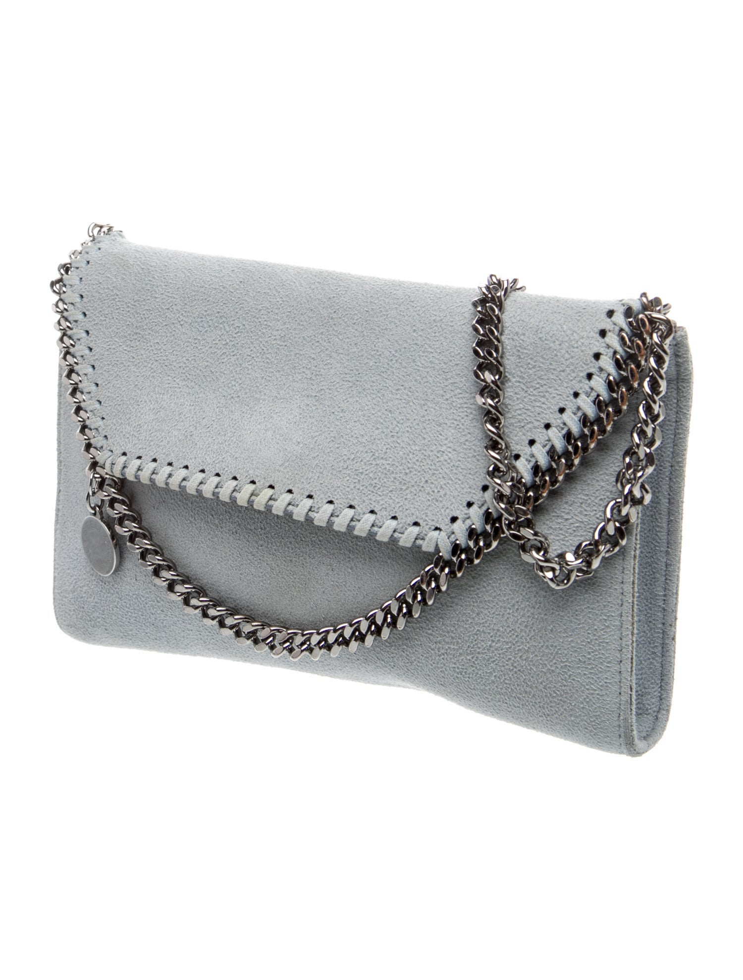 Stella McCartney グレー スエード バッグ Stella McCartney Vegetarian Suede Clutch - Blue Crossbody Bags