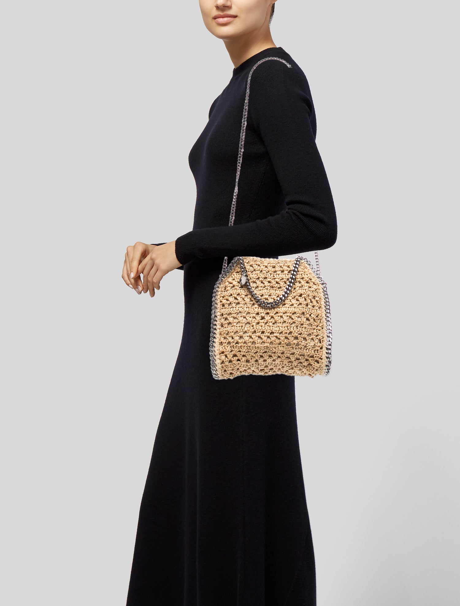 Stella McCartney Straw Top Handle Bag - Neutrals Handle Bags