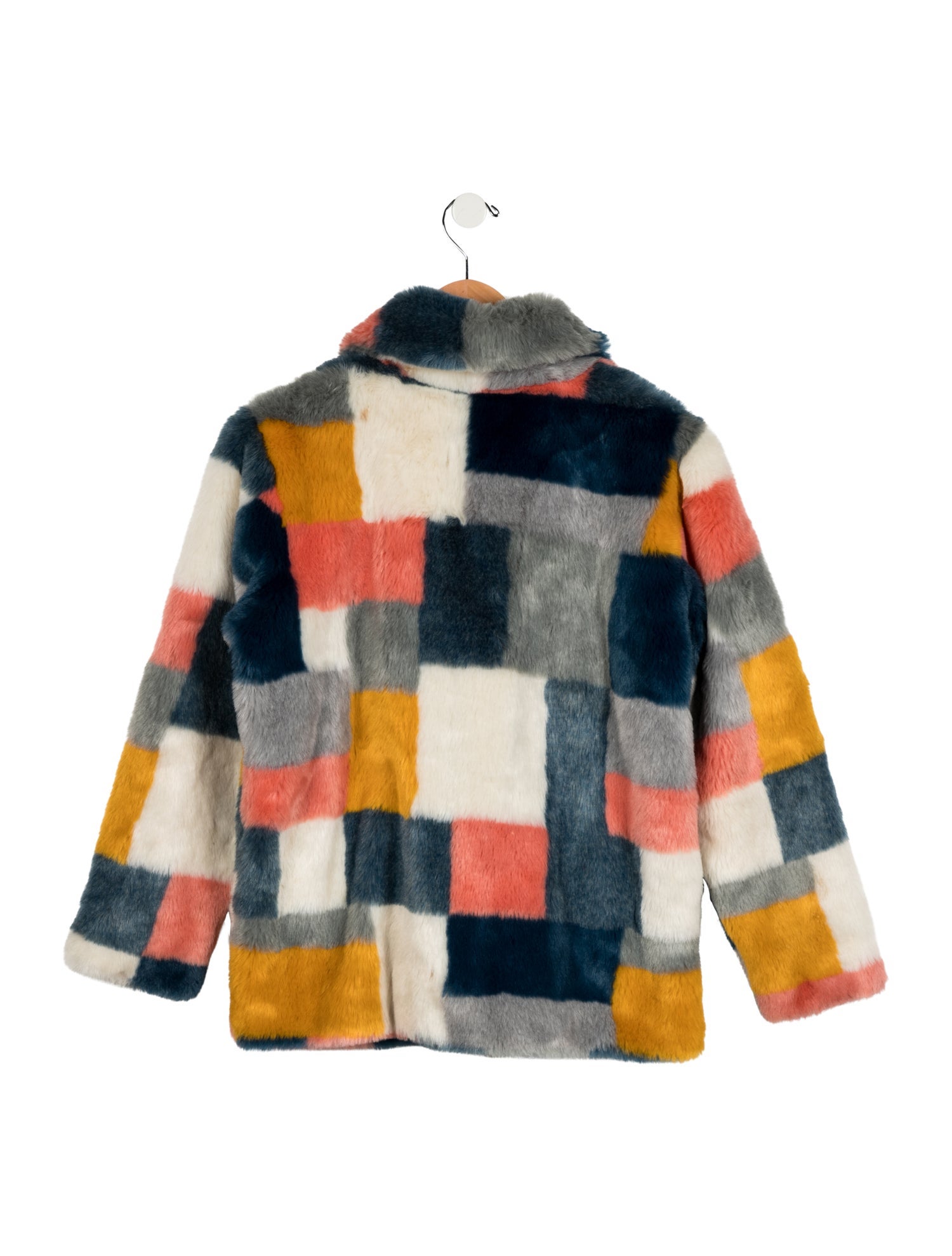 Stella McCartney Girls' Faux Fur Colorblock Coat