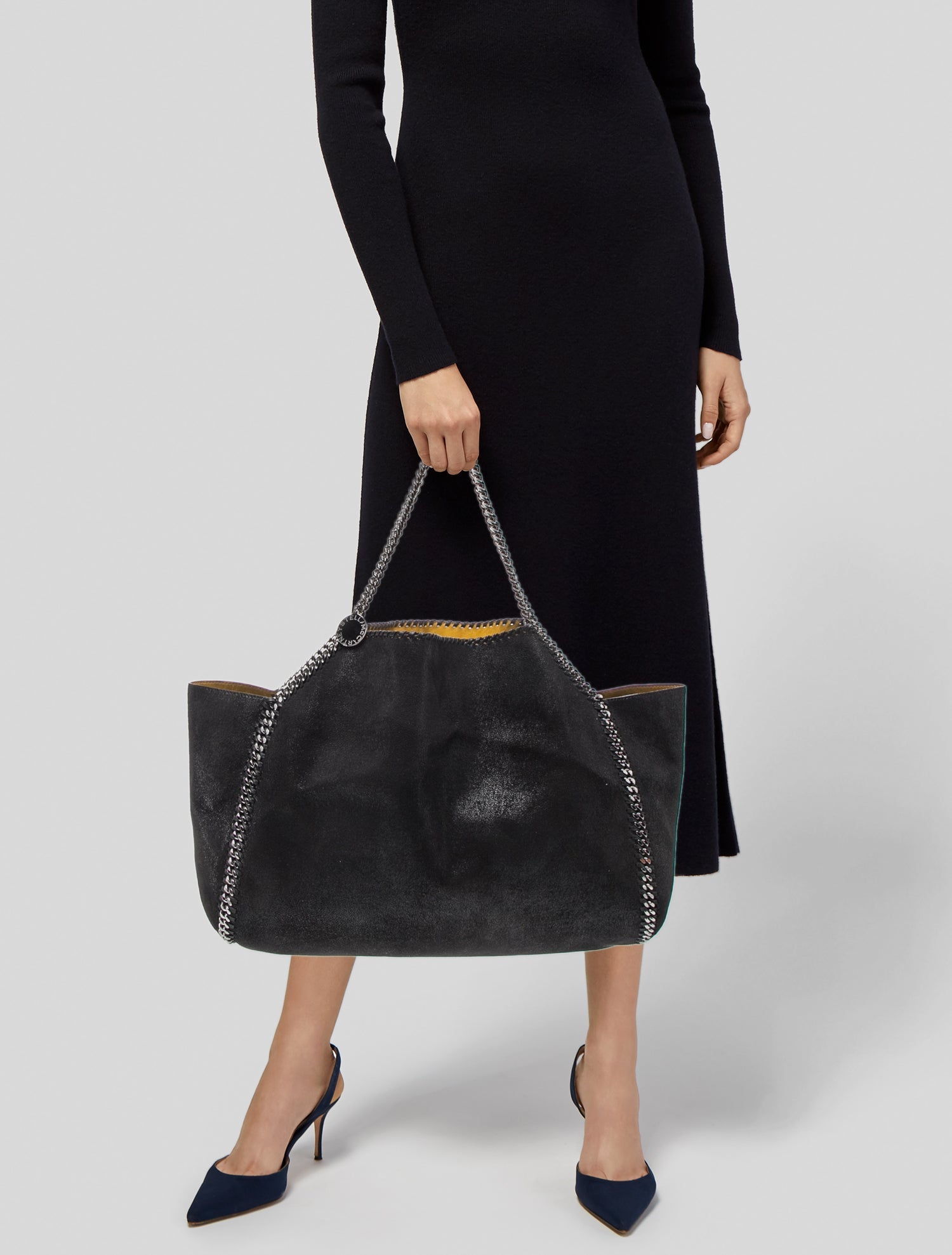 Stella McCartney Vegetarian Suede Tote - Black Totes, Handbags