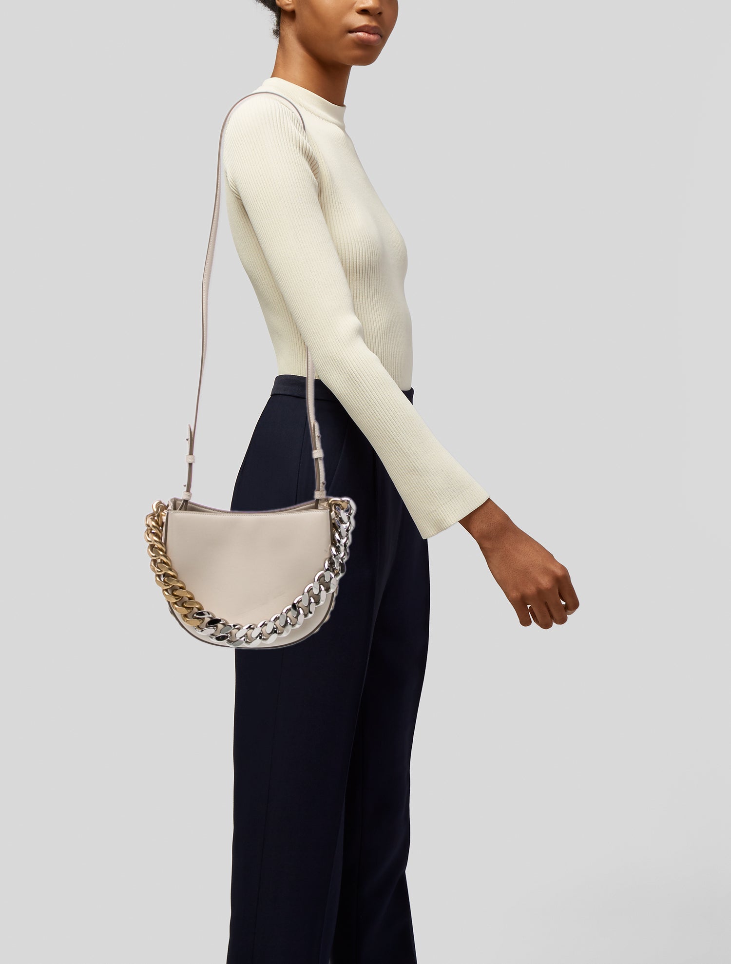 Stella McCartney Leather Shoulder Bag - Neutrals Handle Bags