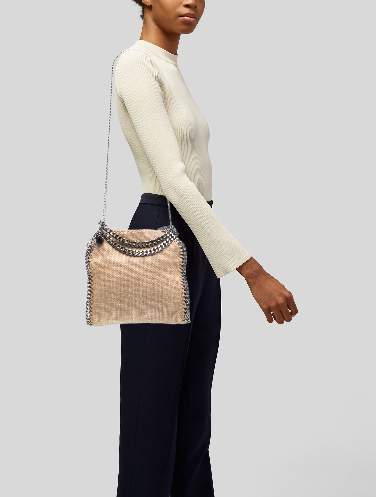 Stella McCartney Raffia Shoulder Bag - Neutrals Shoulder Bags