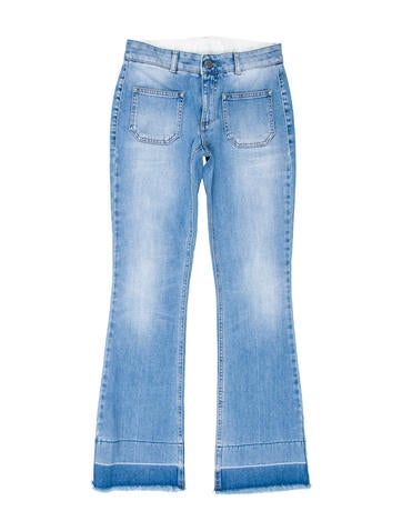 Stella McCartney Flared Raw-Edge Jeans
