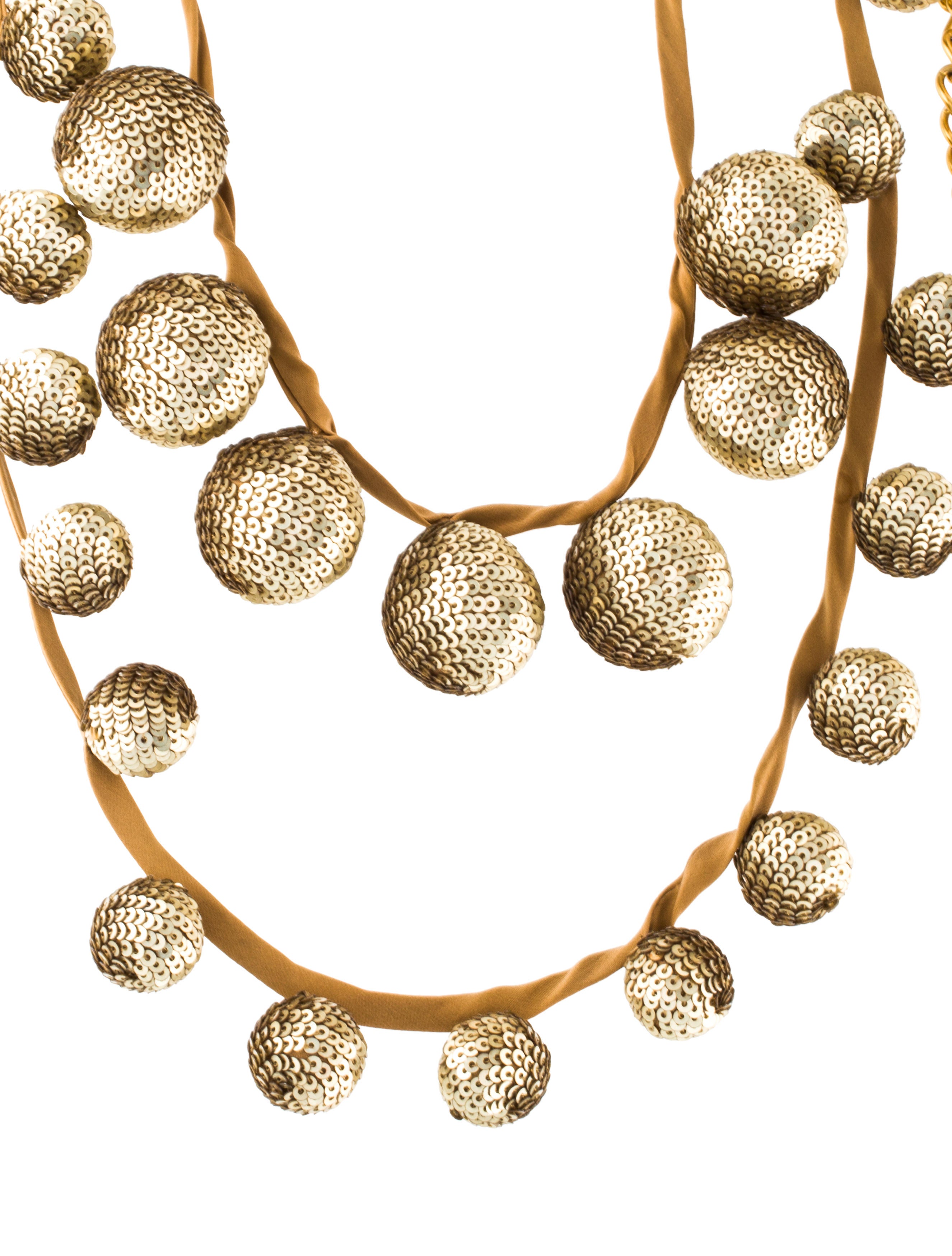 Stella McCartney Satin & Sequin Ball Necklace - Collar, Necklaces
