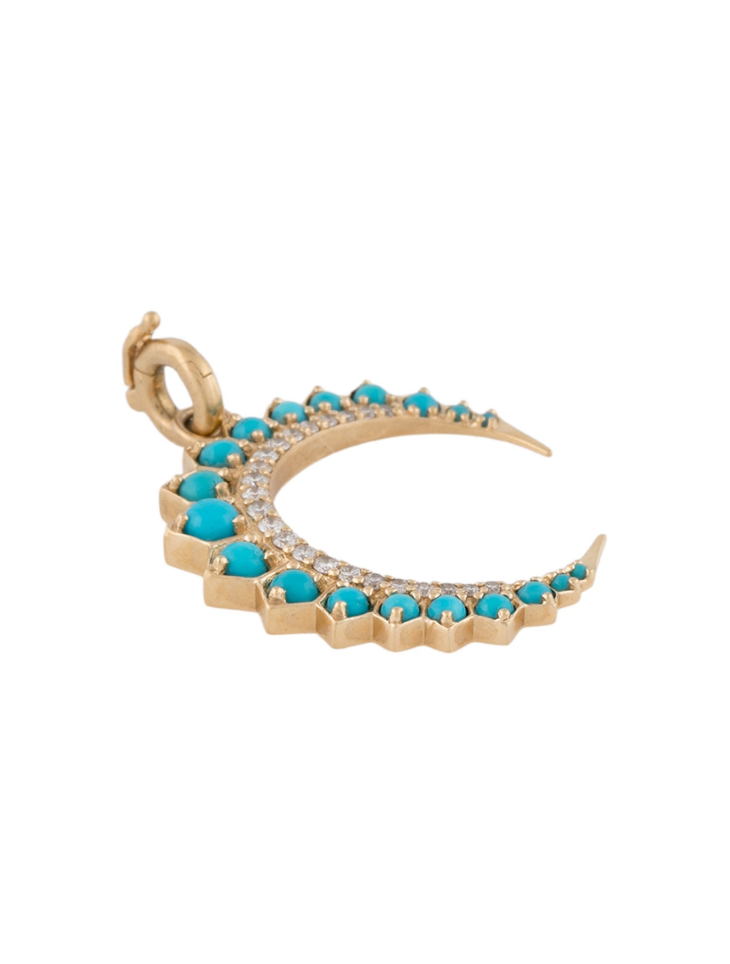 Storrow 14k Diamond & Turquoise Crescent Moon Estelle Charm