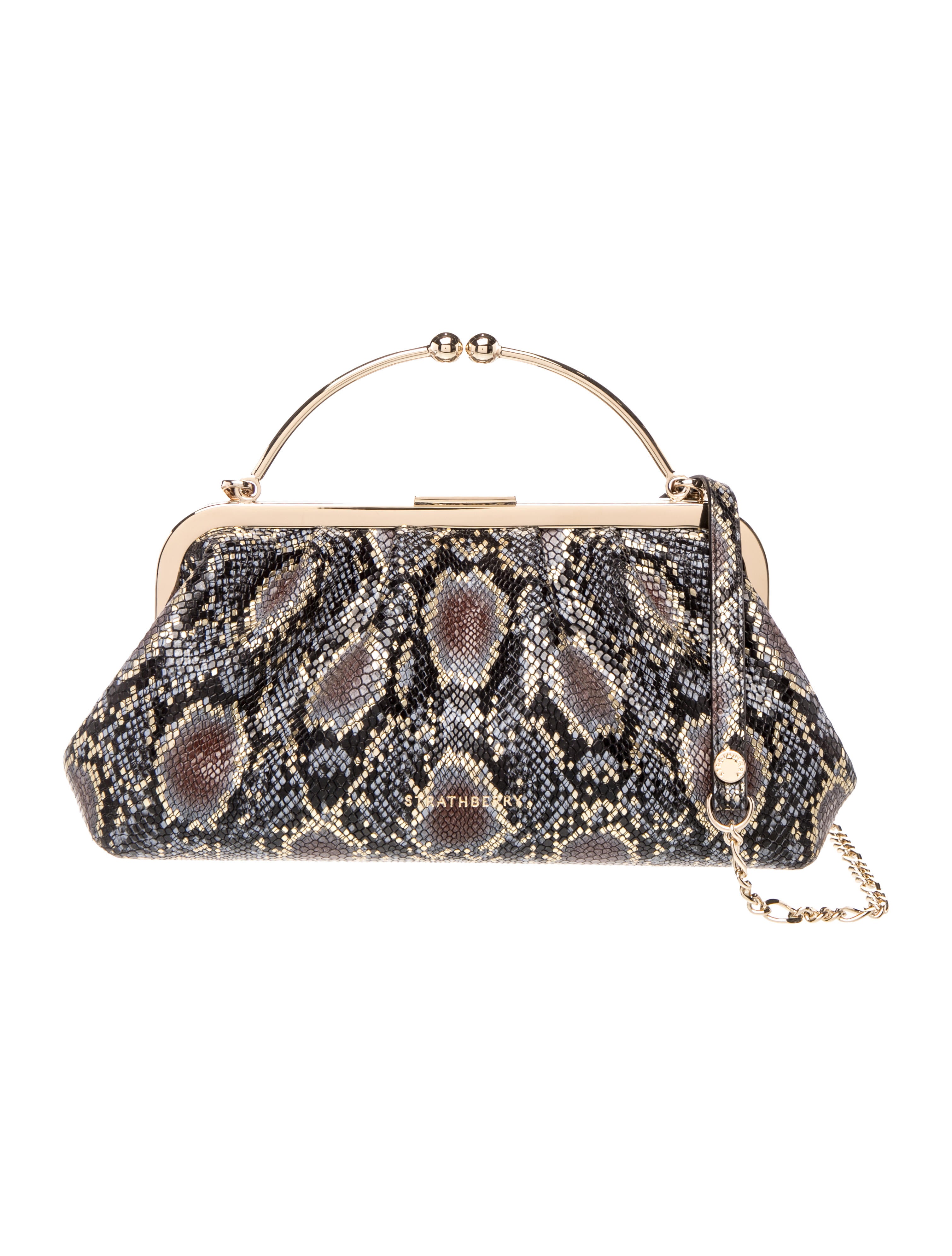 Strathberry Embossed Leather Top Handle Bag