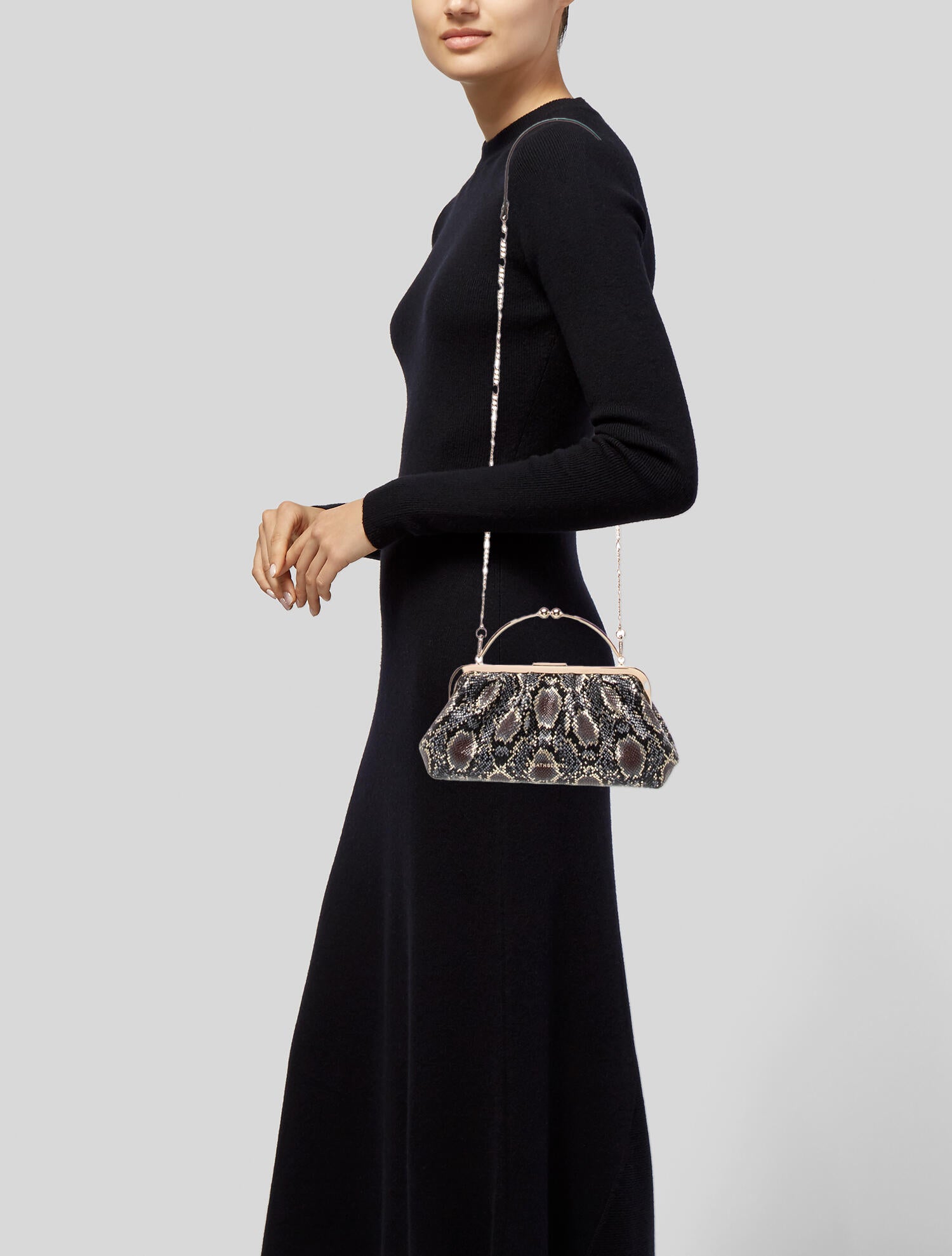 Strathberry Embossed Leather Top Handle Bag