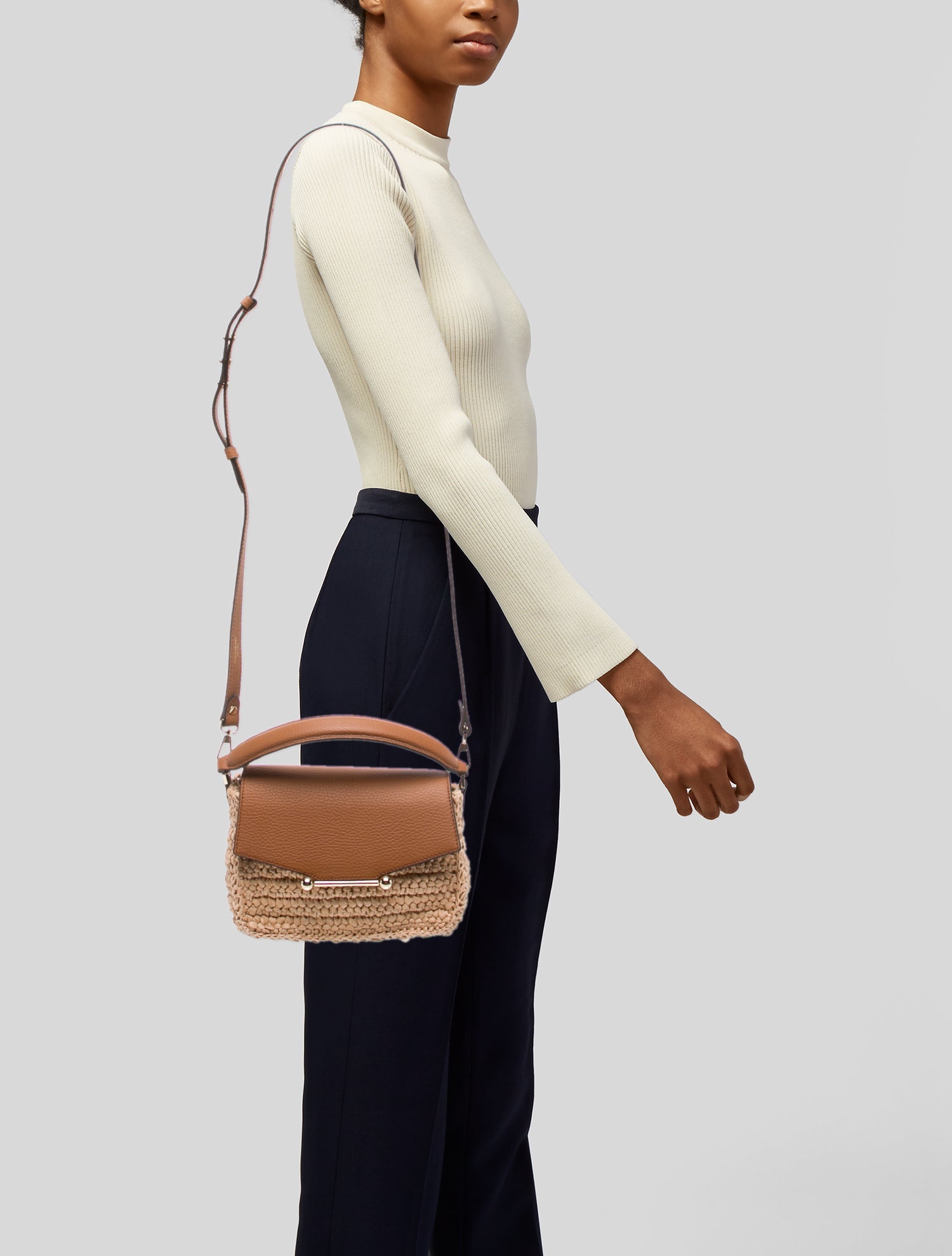 Strathberry Straw Top Handle Bag