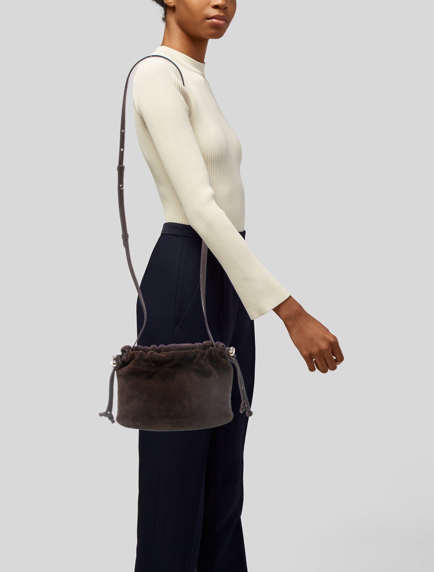 Strathberry Suede Crossbody Bag