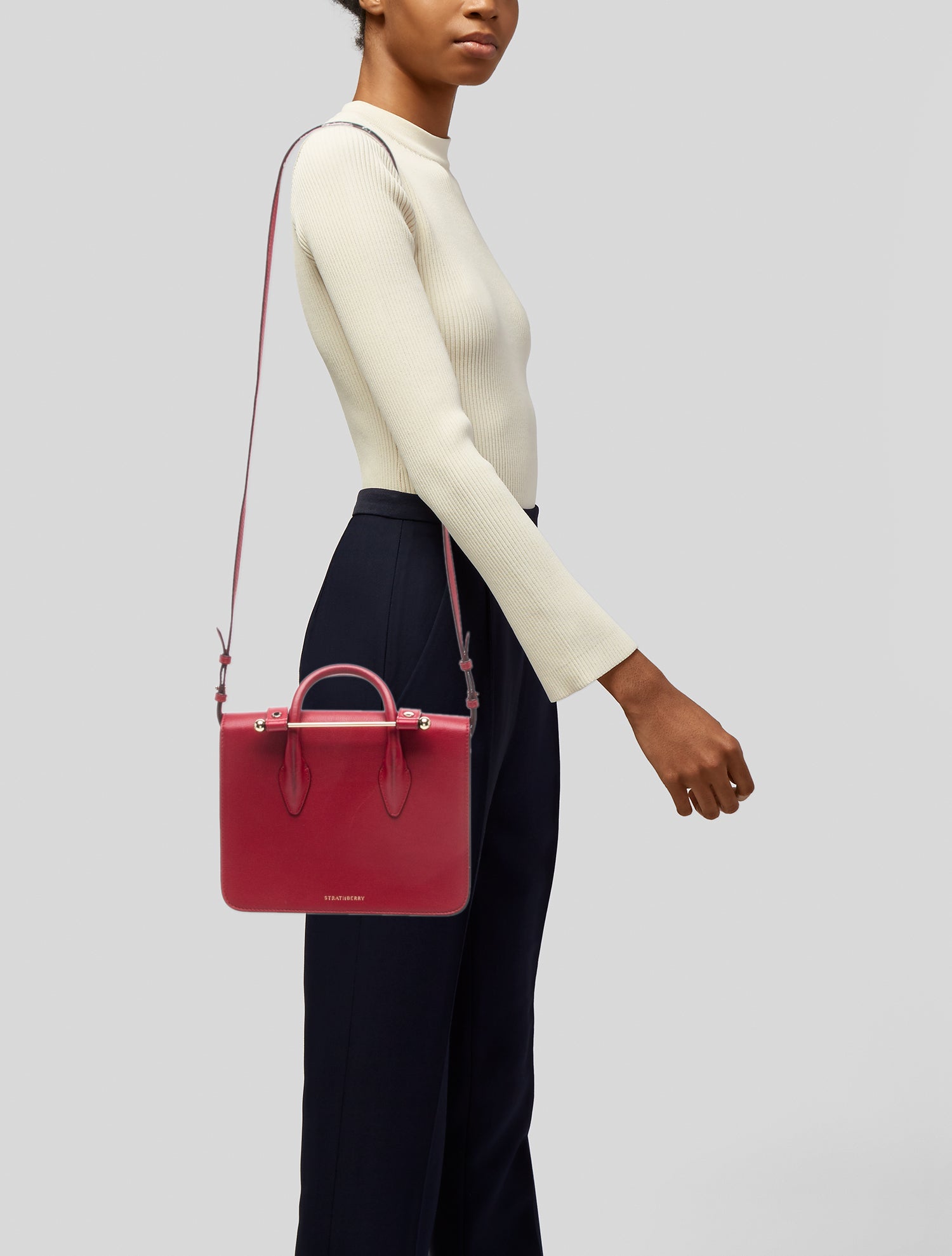 Strathberry Leather Top Handle Bag