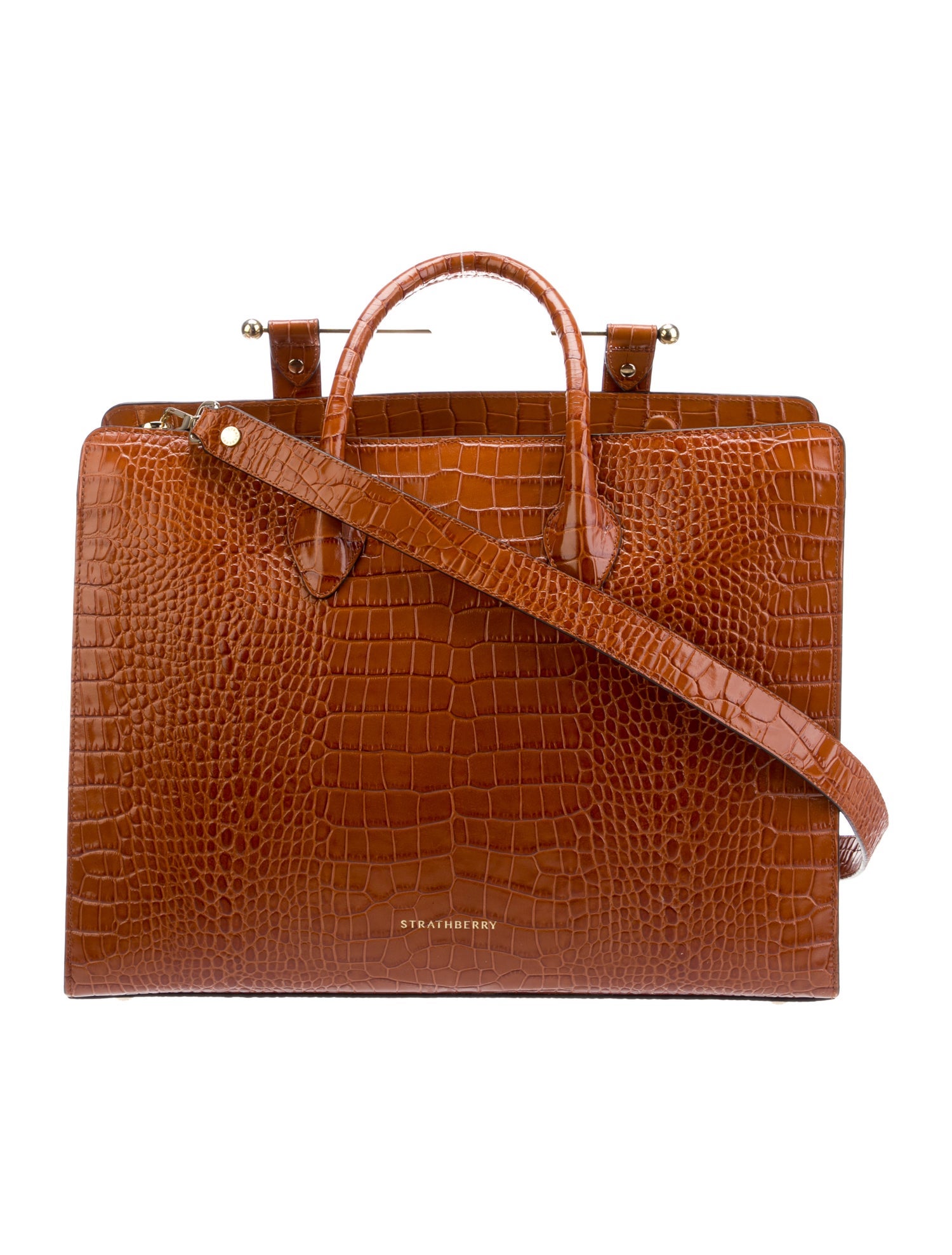 Strathberry Embossed Leather Top Handle Bag