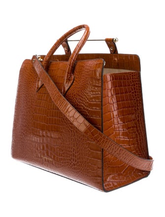 Strathberry Embossed Leather Top Handle Bag
