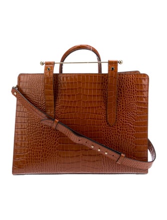 Strathberry Embossed Leather Top Handle Bag