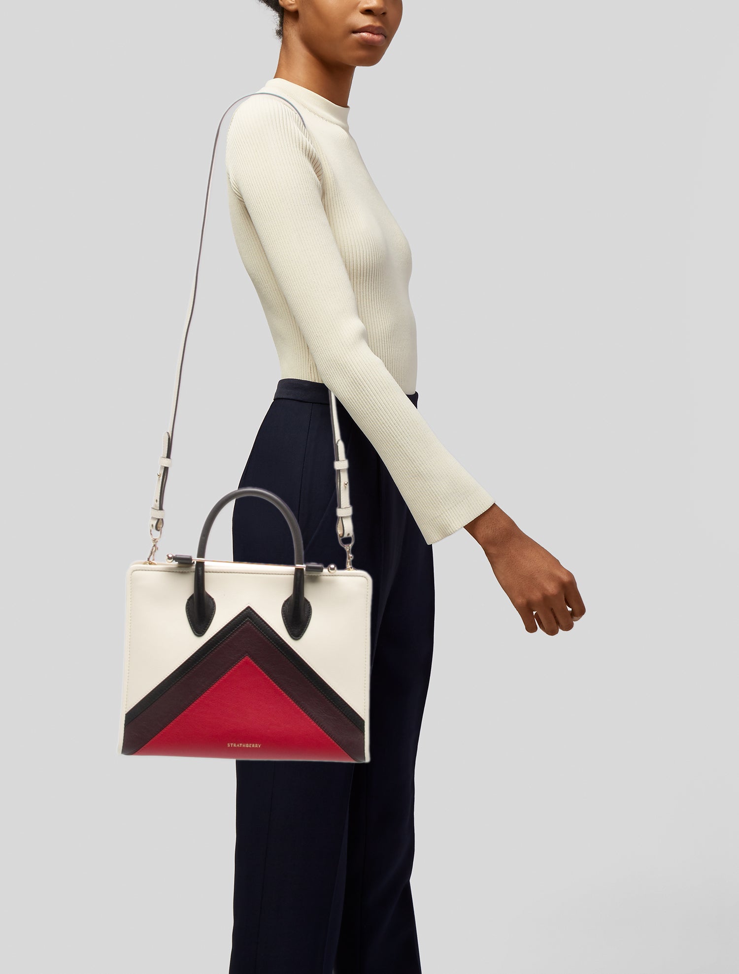 Strathberry Leather Top Handle Bag