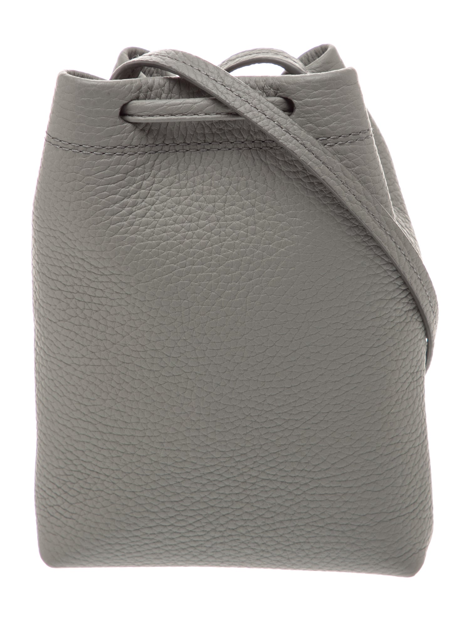 Strathberry Leather Osette Midi Pouch - Grey Crossbody Bags