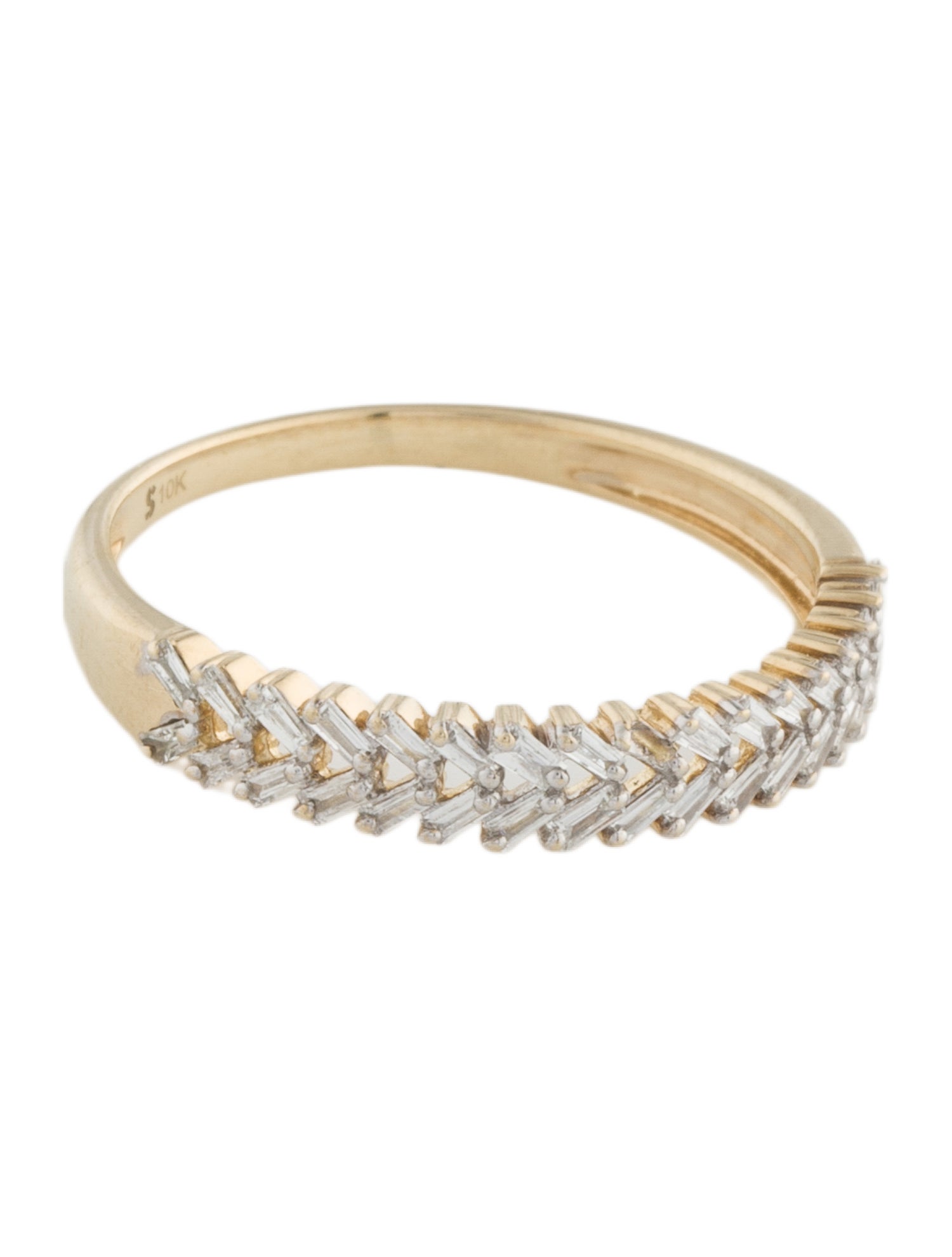 Stone & Strand 10K Diamond Braided Baguette Band