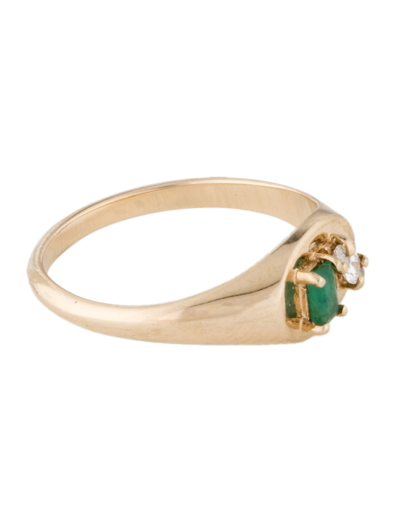 Stone & Strand 10K Emerald & Diamond Luxe Pinky Signet Ring
