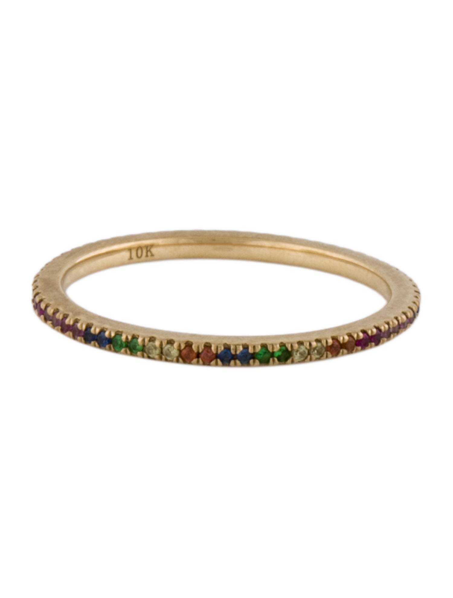 Stone & Strand 10K Sapphire, Ruby, & Tsavorite Rainbow Eternity Band