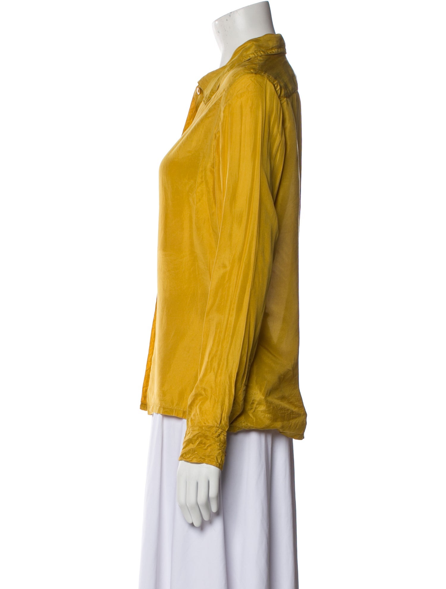 Stouls Silk Long Sleeve Button-Up Top