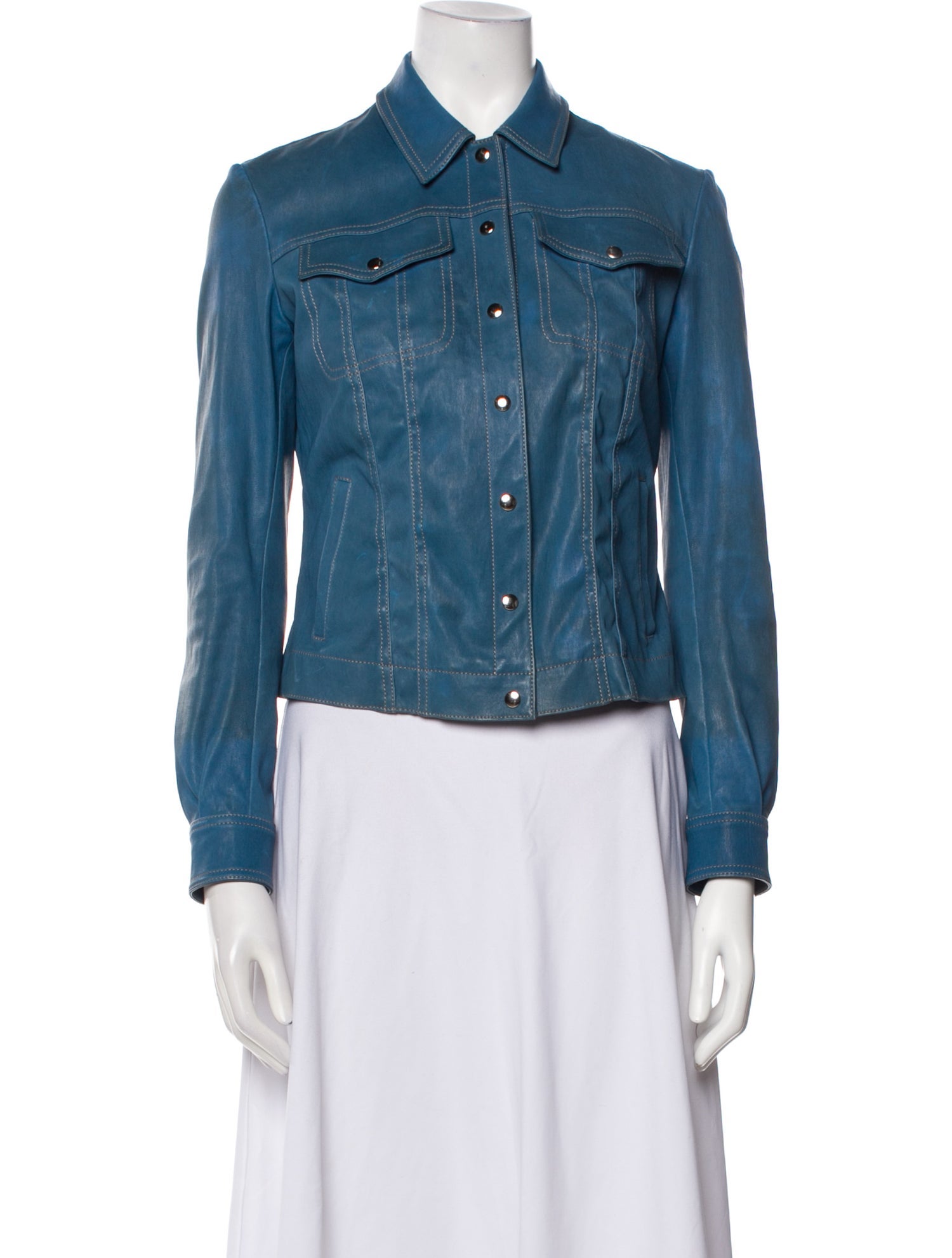 Stouls Lamb Leather Denim Jacket