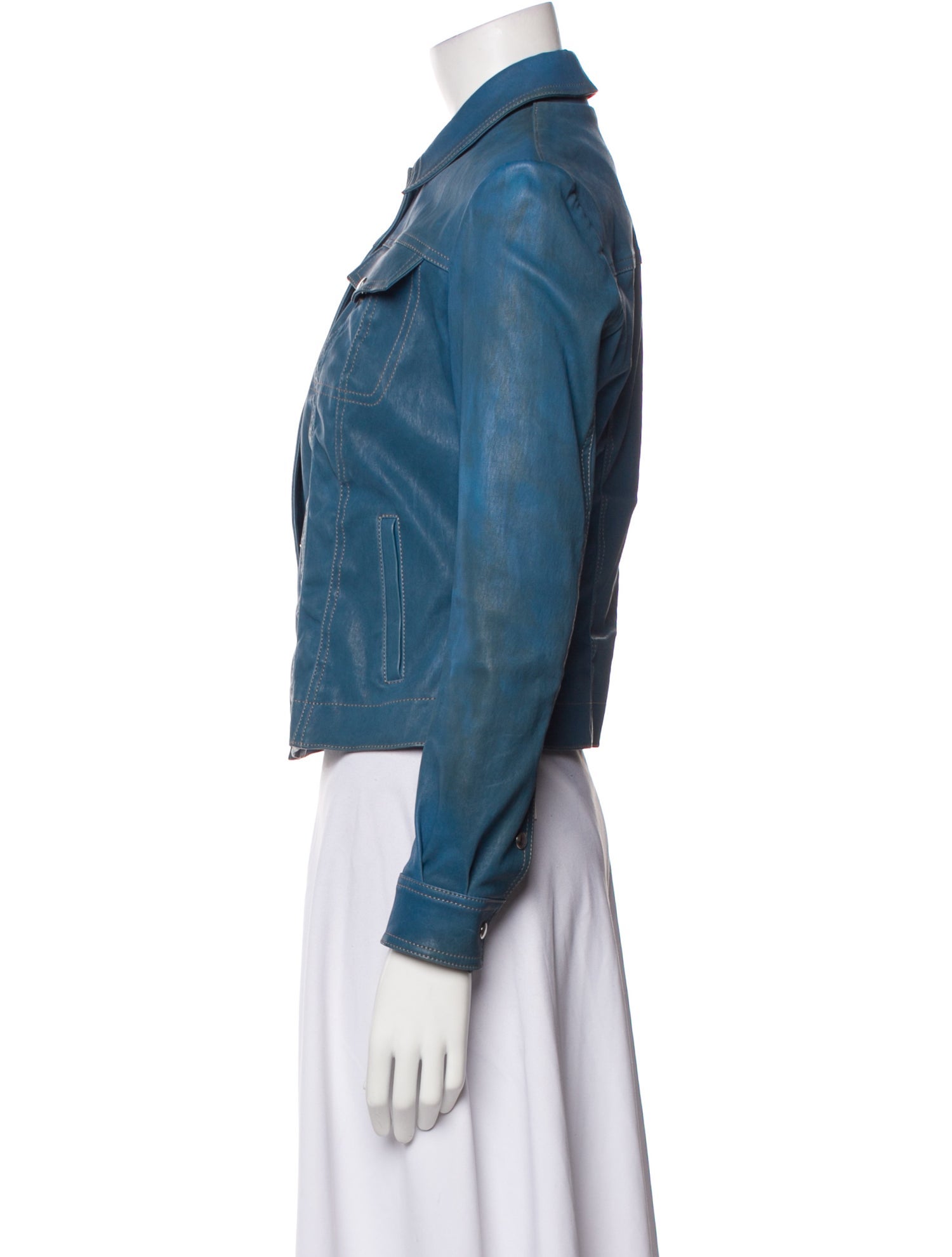 Stouls Lamb Leather Denim Jacket