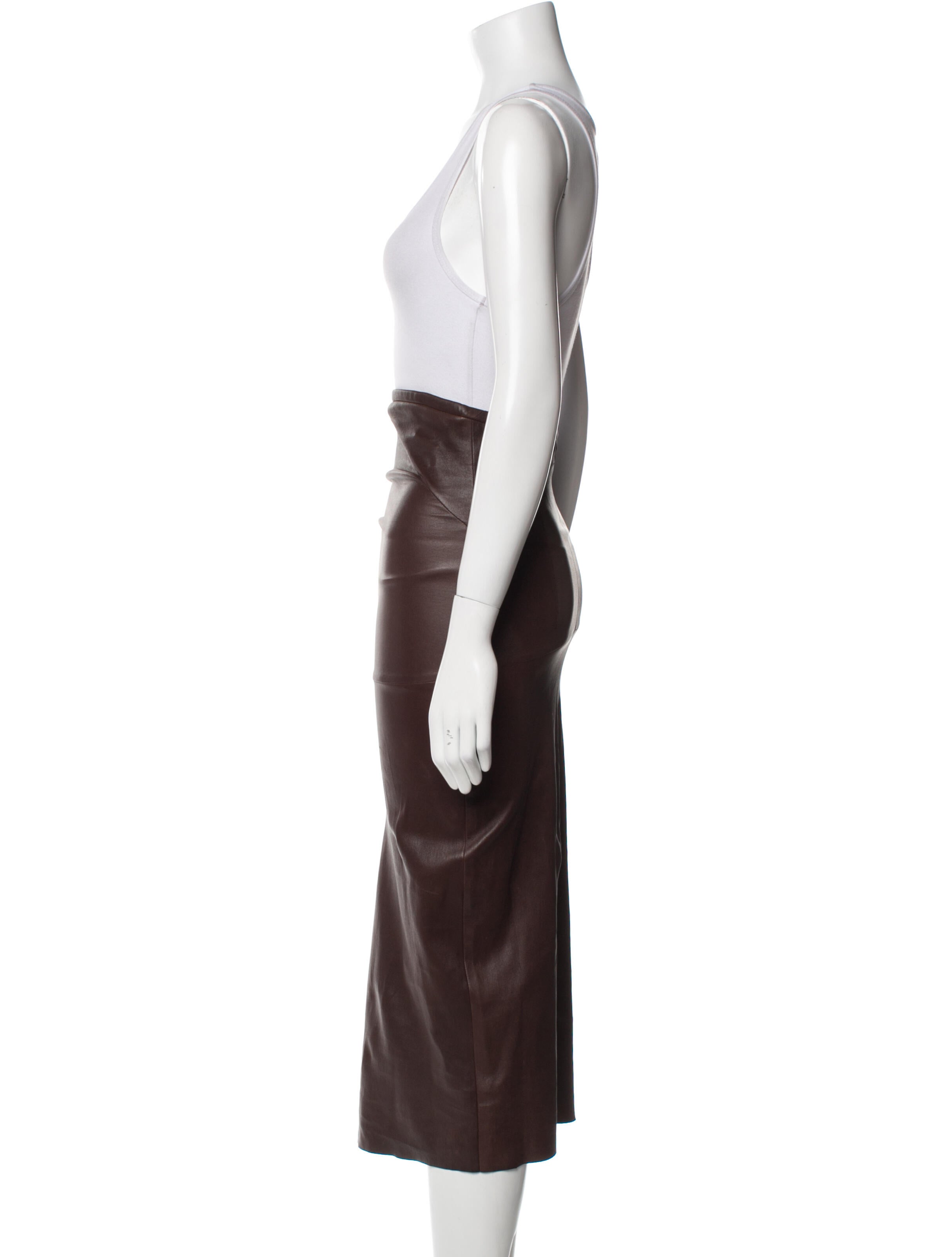 Stouls Leather Midi Length Skirt