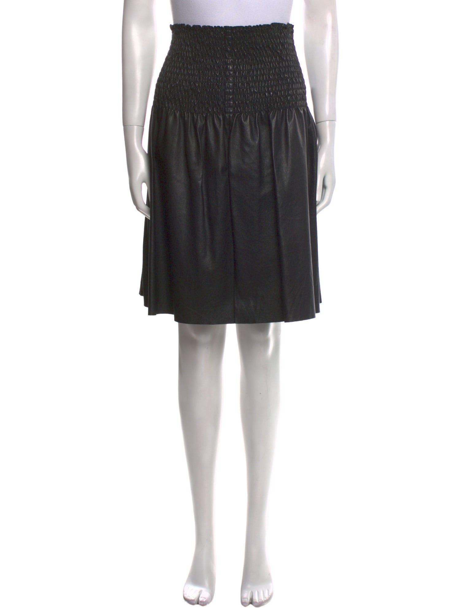 Stouls Lamb Leather Knee-Length Skirt