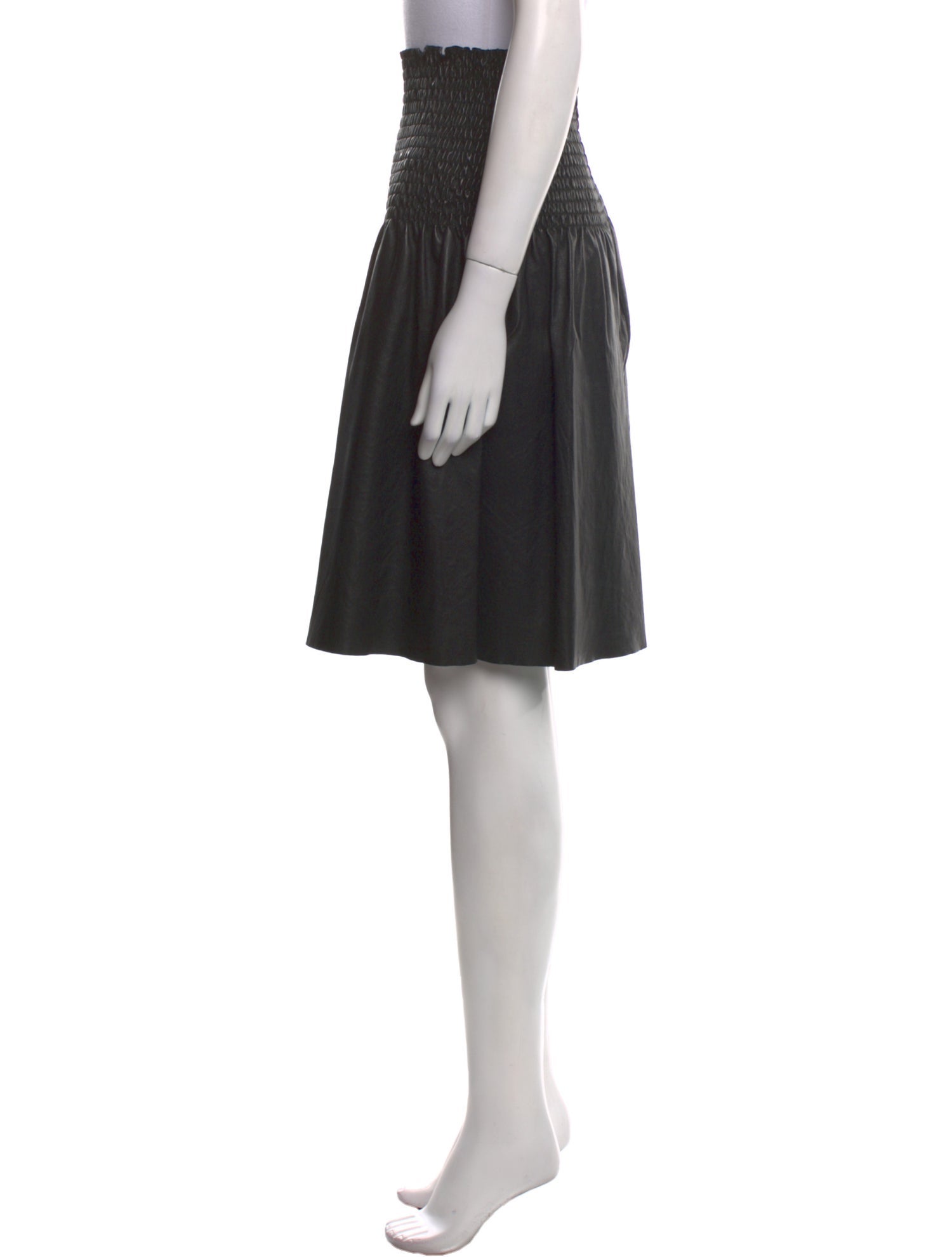 Stouls Lamb Leather Knee-Length Skirt