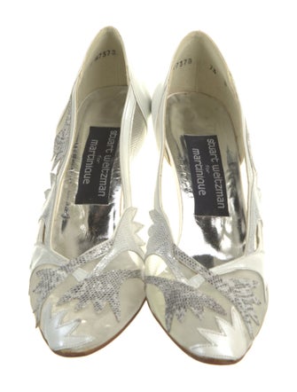Stuart Weitzman Mesh Lace Pattern Pumps
