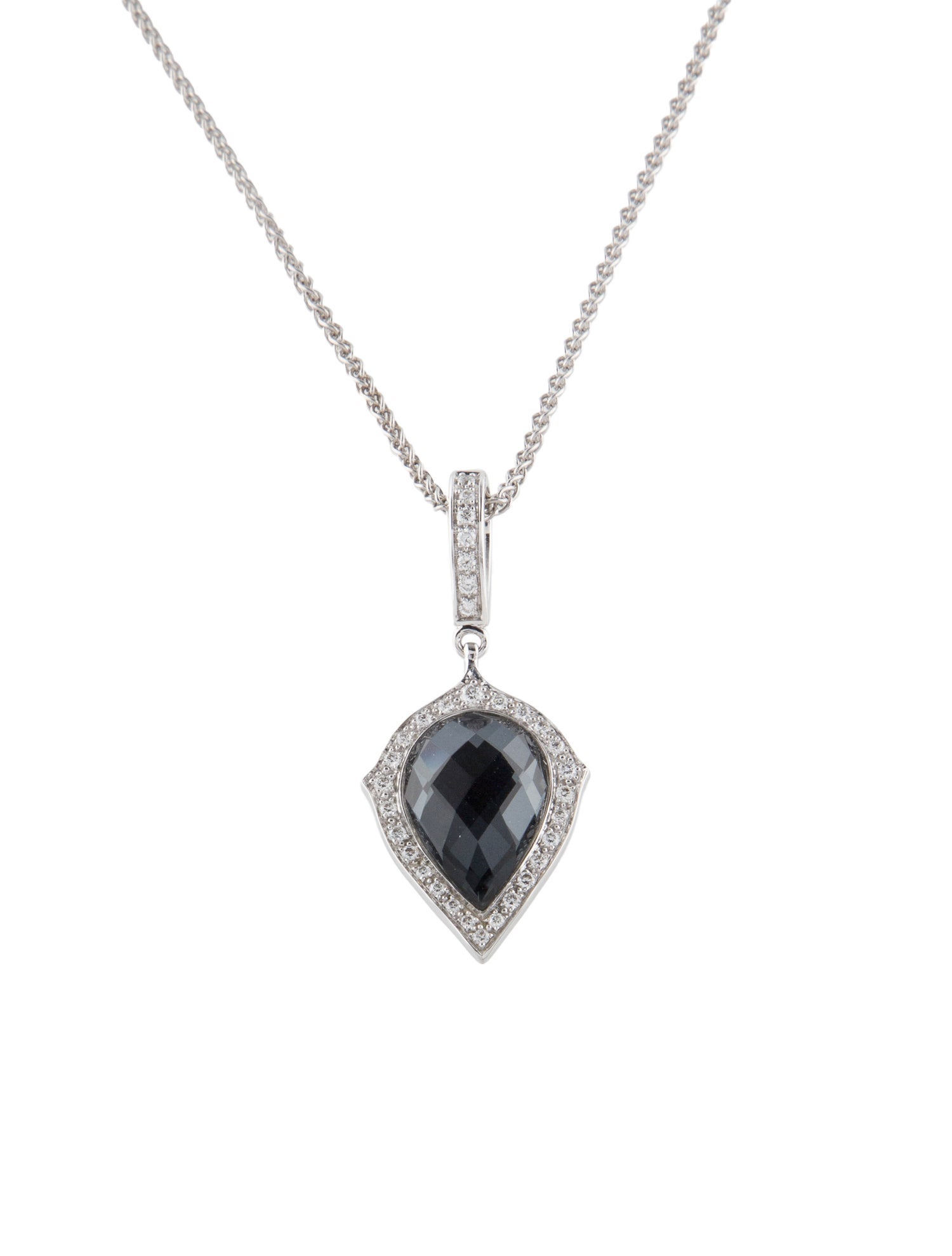 Stephen Webster 18K Hematite, Quartz and Diamond Pendant Necklace