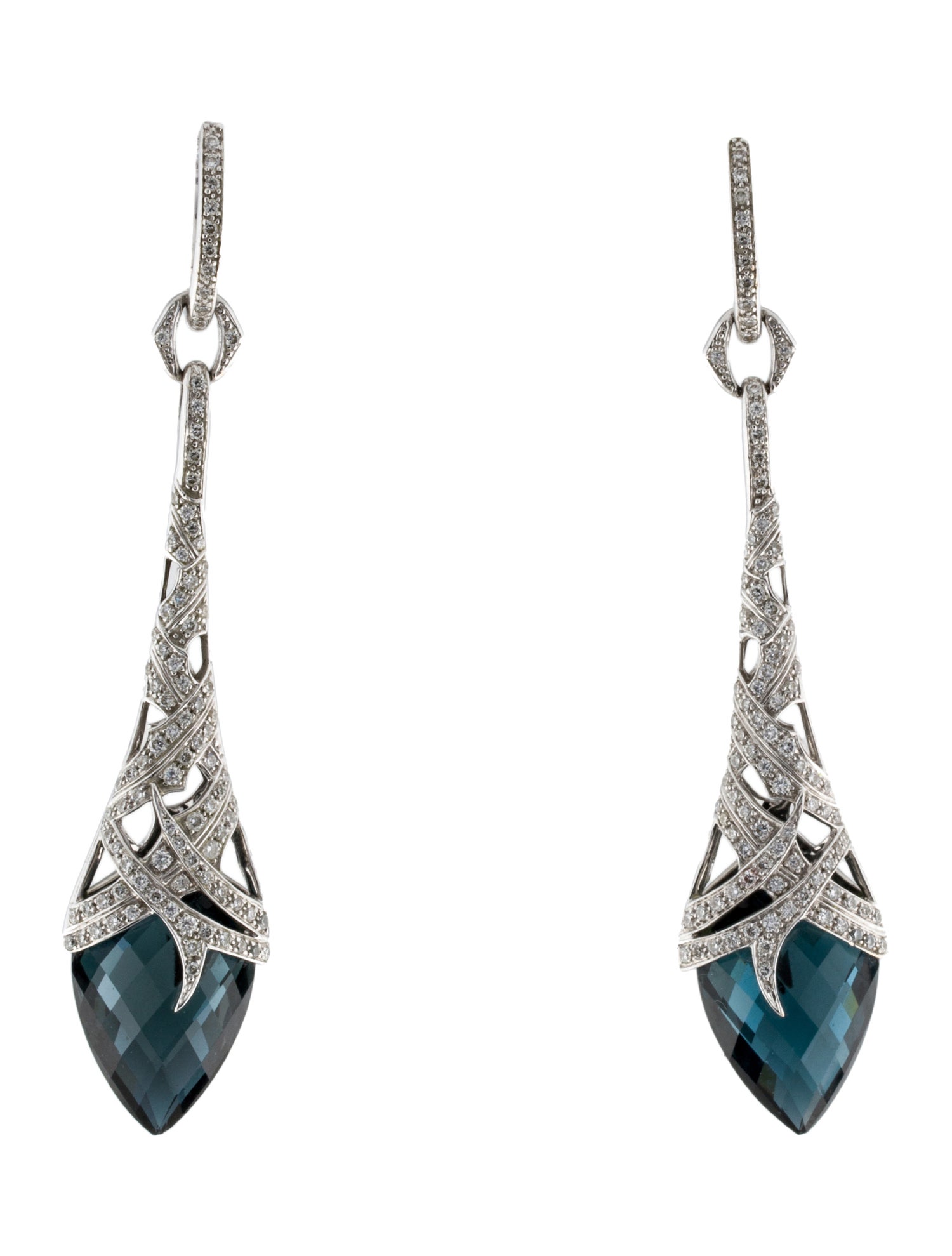 Stephen Webster 18K Topaz & Diamond Thorn Drop Earrings