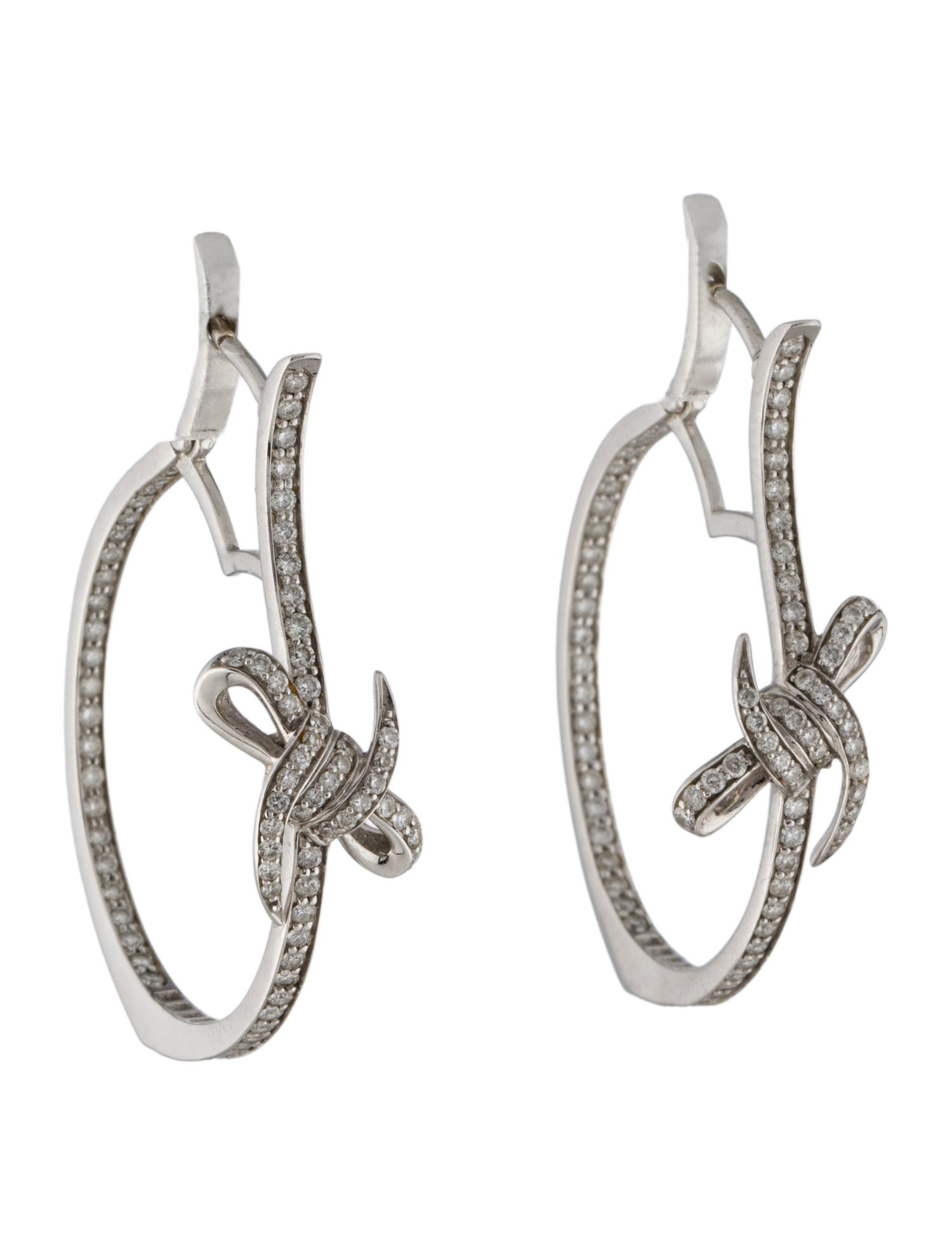 Stephen Webster 18K Diamond Bow Hoop Earrings