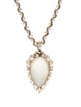 Stephen Webster Mother of Pearl & Quartz Doublet Superstud Pendant Necklace