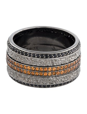Stephen Webster Black Sapphire & Orange Garnet Spinner Band