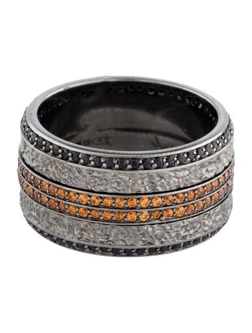Stephen Webster Black Sapphire & Orange Garnet Spinner Band
