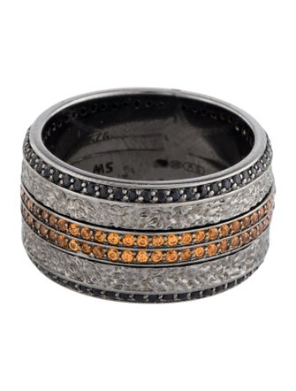 Stephen Webster Black Sapphire & Orange Garnet Spinner Band