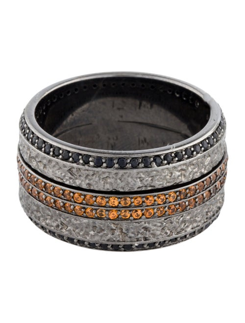 Stephen Webster Black Sapphire & Orange Garnet Spinner Band