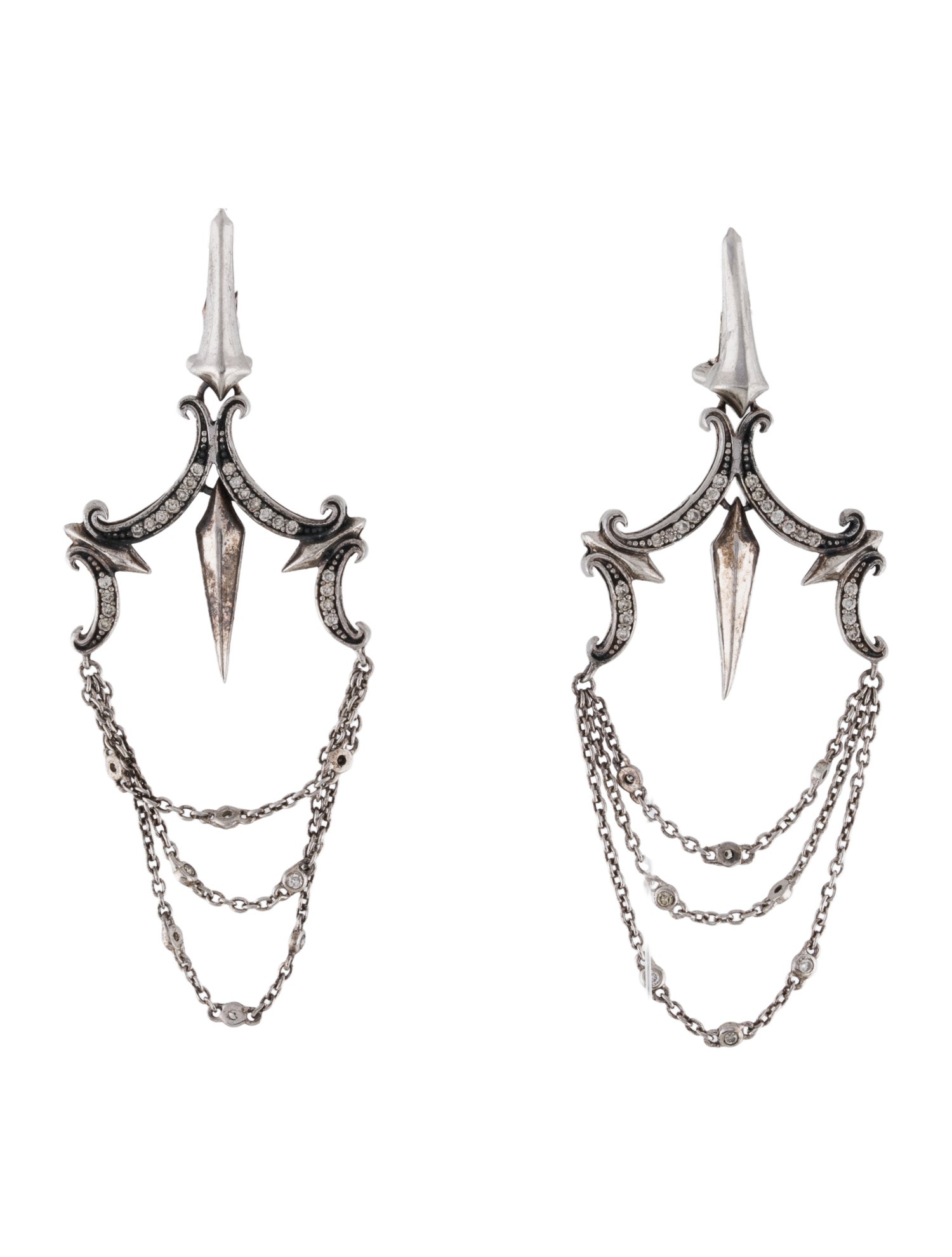 Stephen Webster Diamond Spike Chandelier Drop Earclips