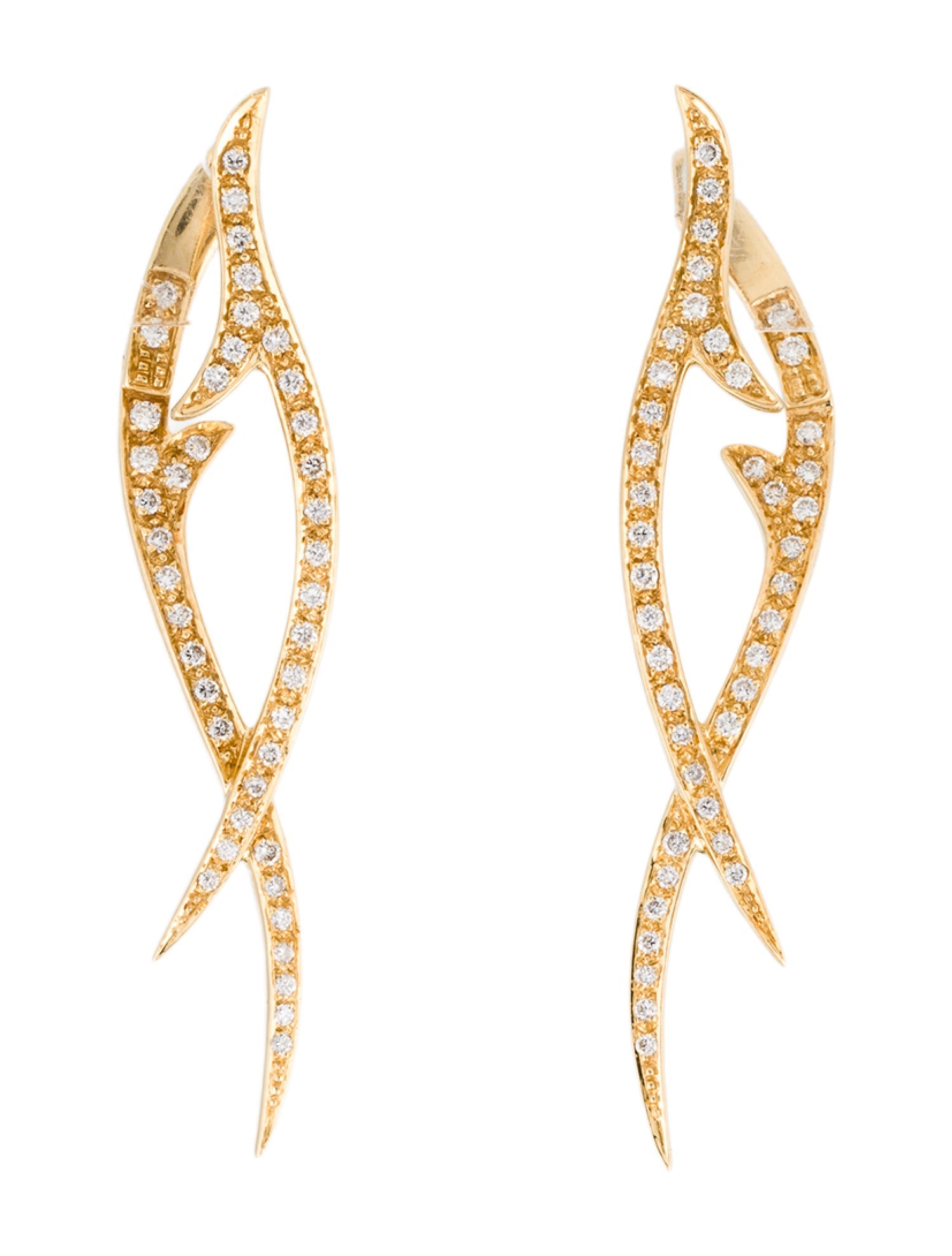 Stephen Webster 18K Diamond Forget Me Not Stem Drop Earrings