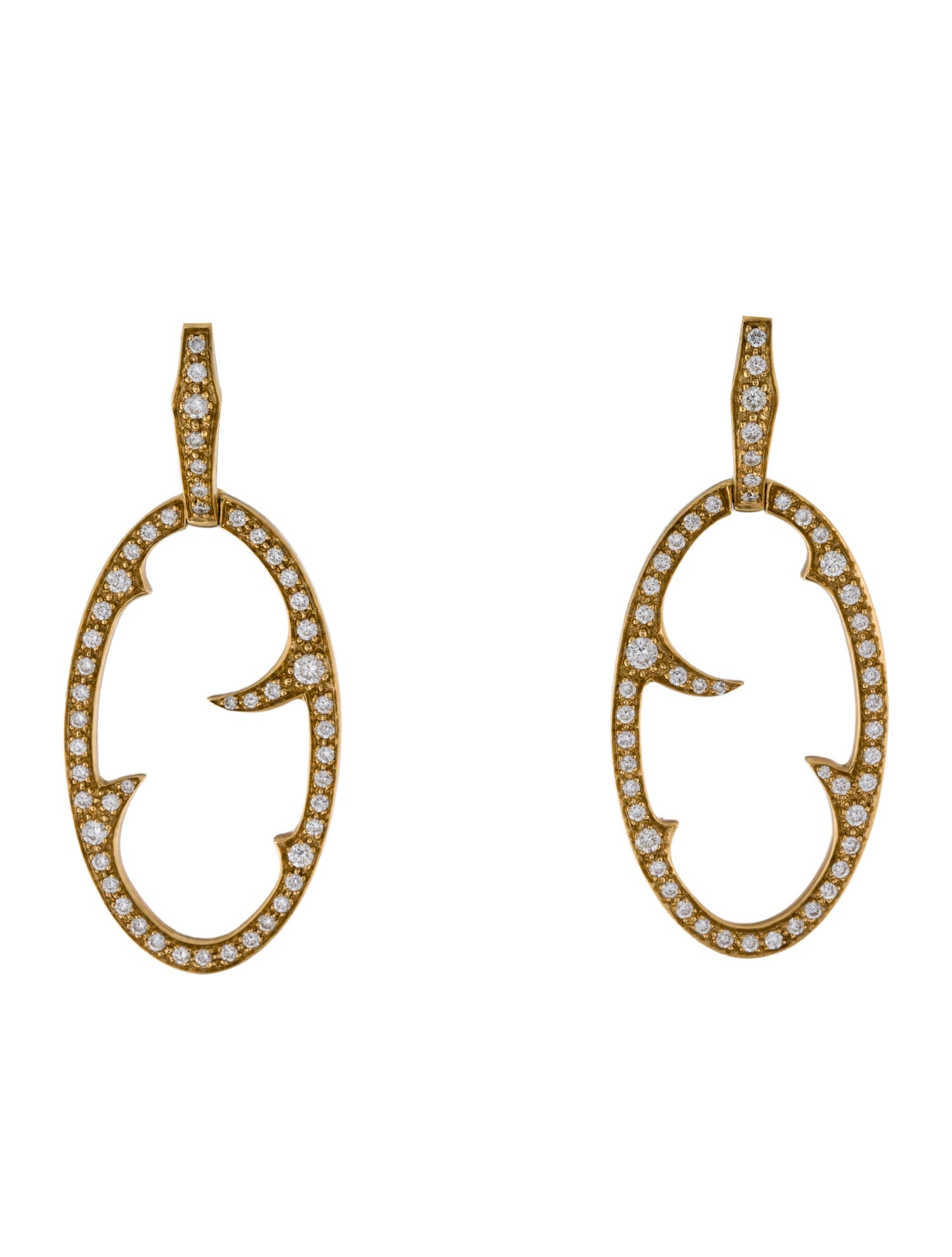 Stephen Webster 18K Diamond Oval Thorn Drop Earrings