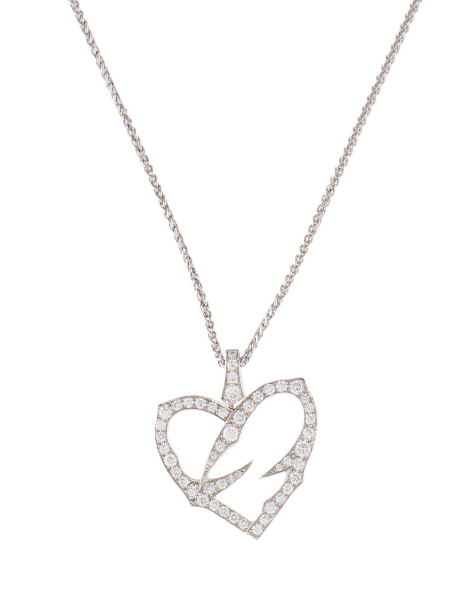 Stephen Webster 18K Diamond Thorn Heart Pendant Necklace