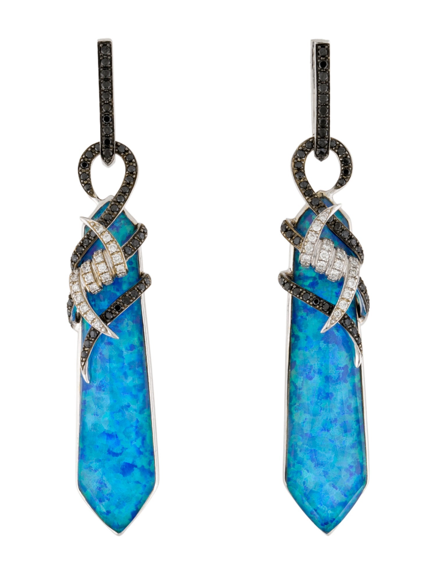 Stephen Webster 18K Diamond-Accented Quartz & Synthetic Opal Triplet Drop Earrings