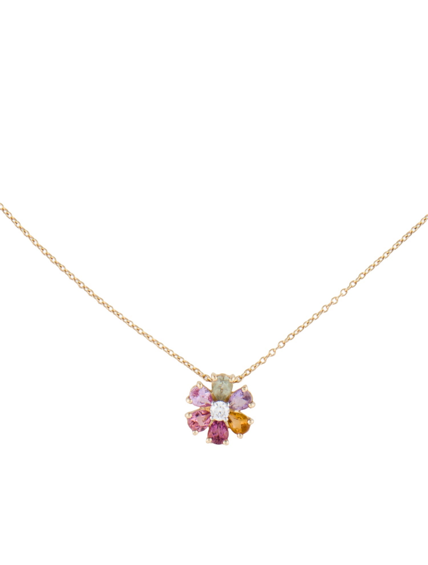 Stevie Wren 14K Gemstone Flora Necklace