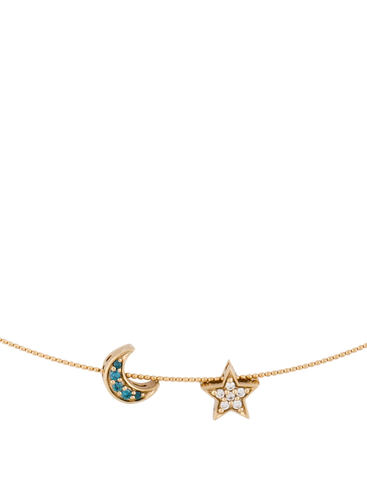 Stevie Wren 14K Diamond Moon & Star Pendant Necklace