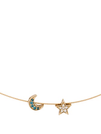 Stevie Wren 14K Diamond Moon & Star Pendant Necklace