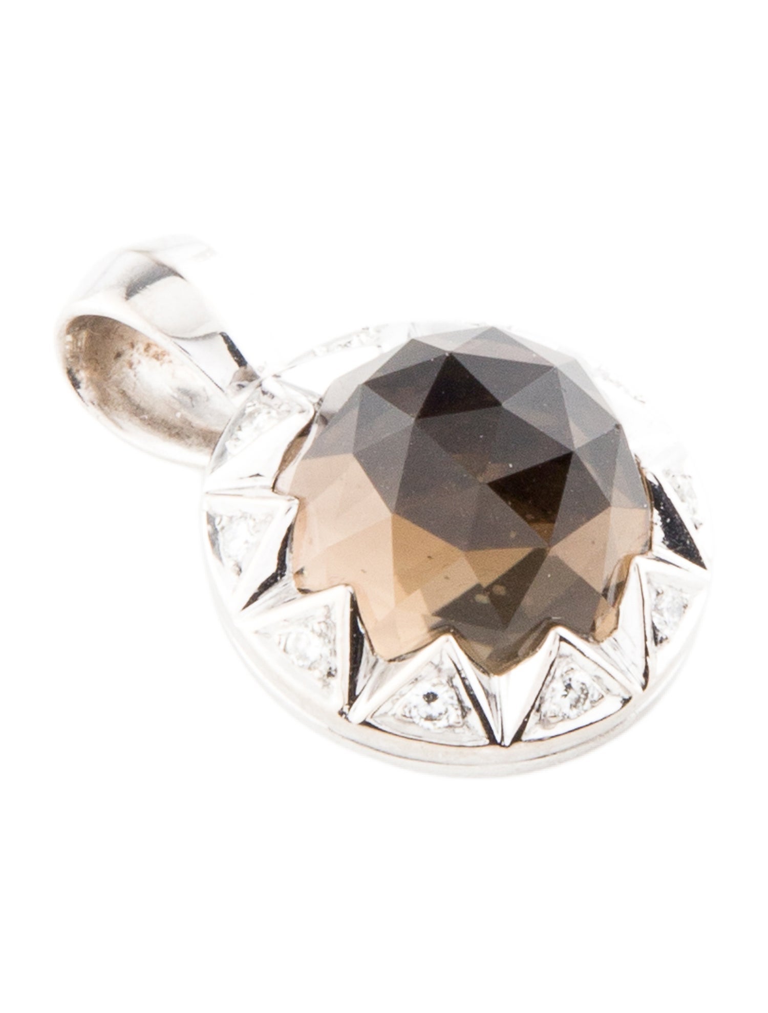 Stevie Wren 18K Smoky Quartz & Diamond Pendant