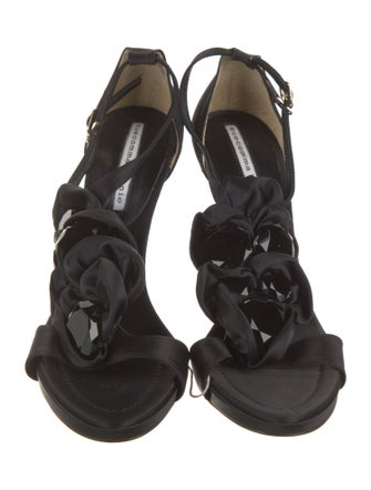 Suecomma Bonnie Satin Beaded Accents T-Strap Pumps